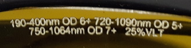 An example of eyewear labelling.