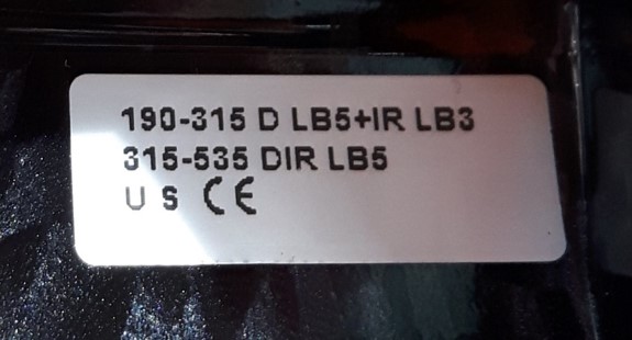 An example of eyewear labelling.