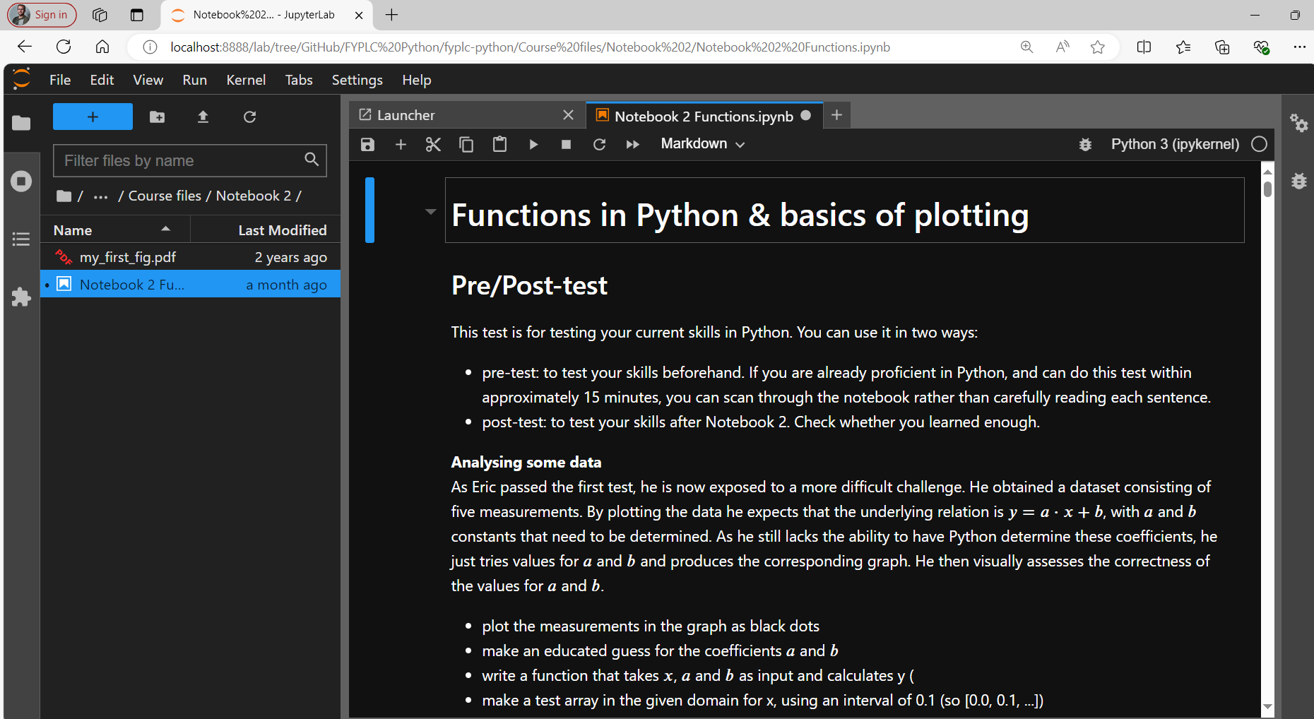 The Jupyter lab IDE